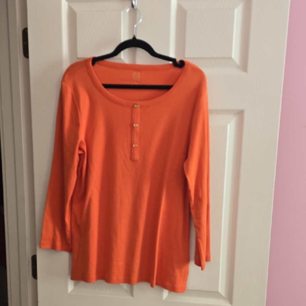 Anne Klein‎ Sport Vibrant Orange Top